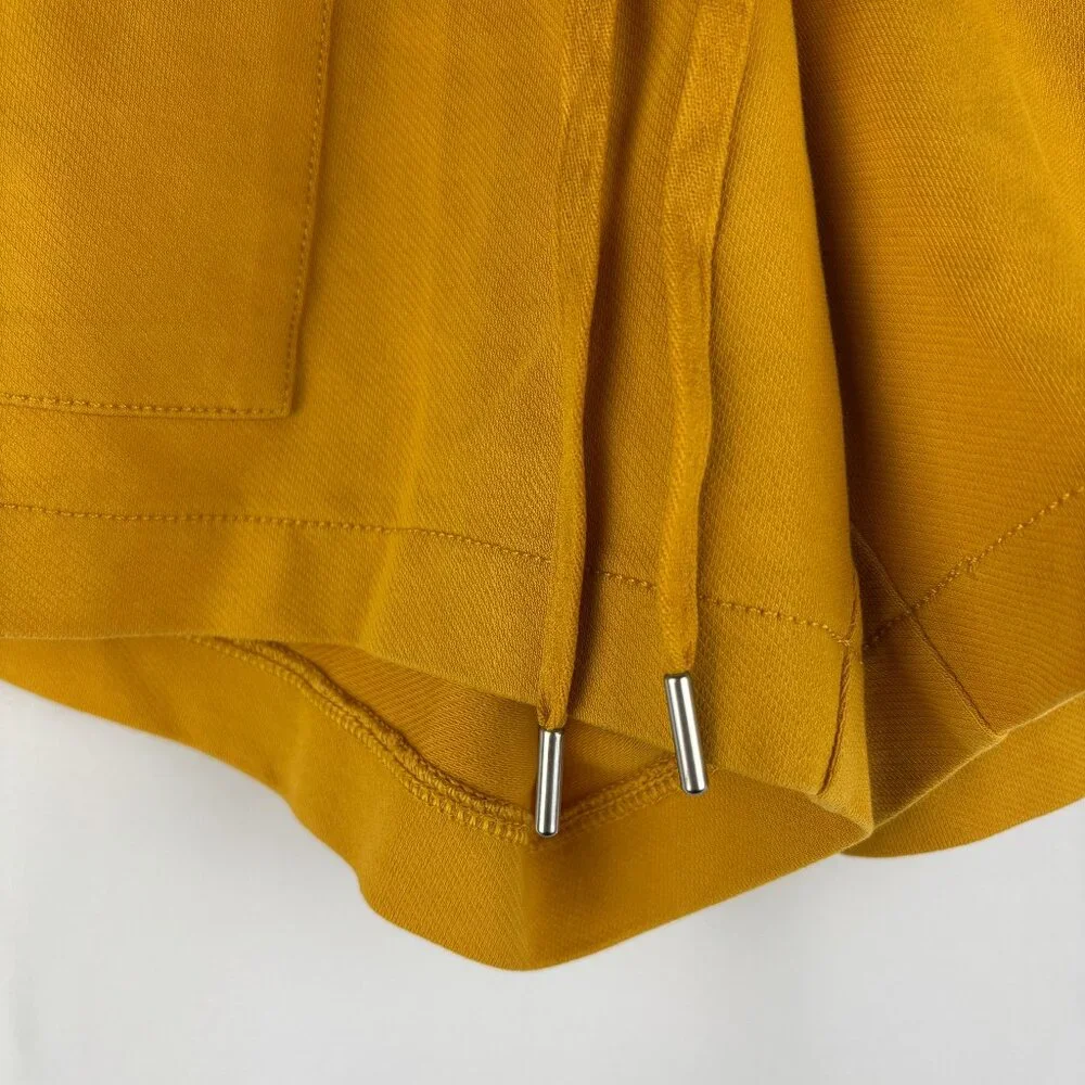 XS Yellow Cotton Short Mid Rise 3.5 Inseam Soft Tie Moisture Wicking Trapunto - Picture 6 of 11